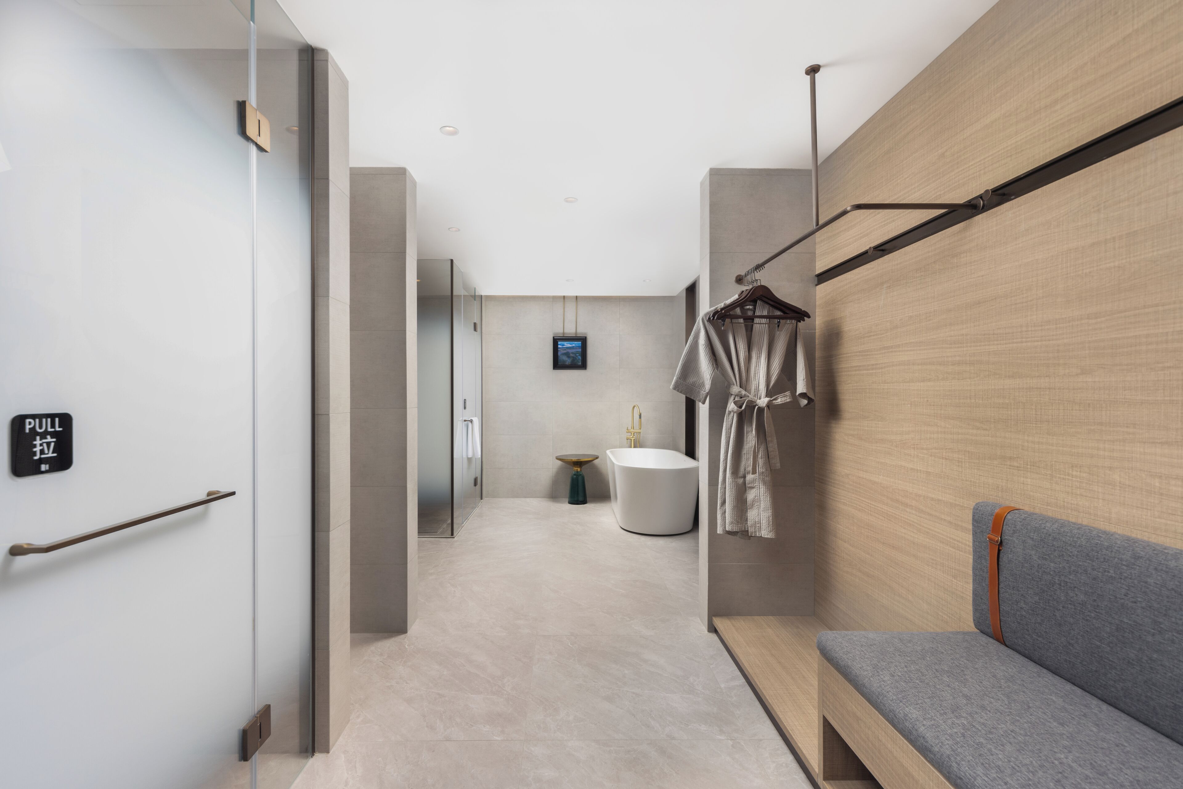 Premier Studio Suite | Living area | 65-cm LCD TV with cable channels, smart speakers, printers