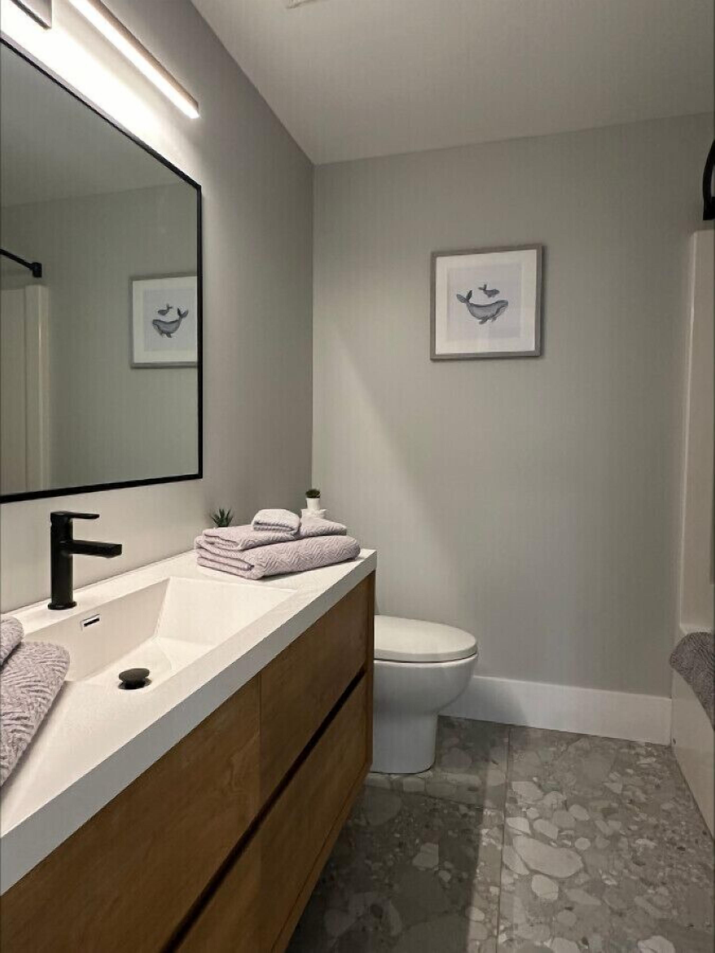 Een haardroger, handdoeken