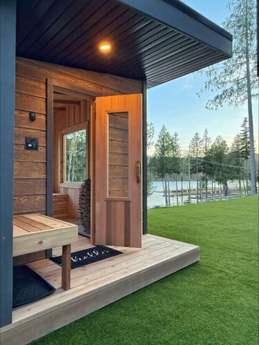 Modern Lakefront Retreat with Private Sauna & Scenic Views