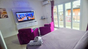 Superior Room with Balcony | Egyptinpuuvillaiset lakanat, ylelliset vuodevaatteet, ilmainen Wi-Fi