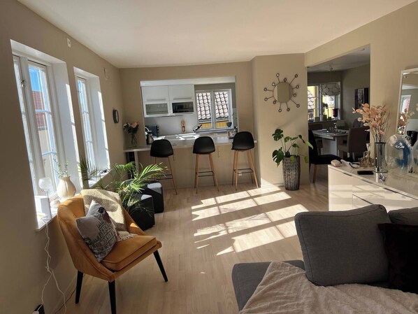 Apartment, 2 Bedrooms, Balcony, City View | Living room