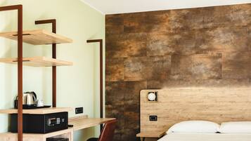 In-room safe, desk, laptop workspace, blackout curtains