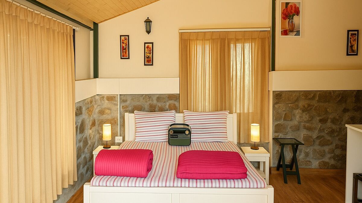 Perusmökki, parveke, vuoristonäköala | 1 makuuhuone, työpöytä, silitysrauta/-lauta, ilmainen Wi-Fi