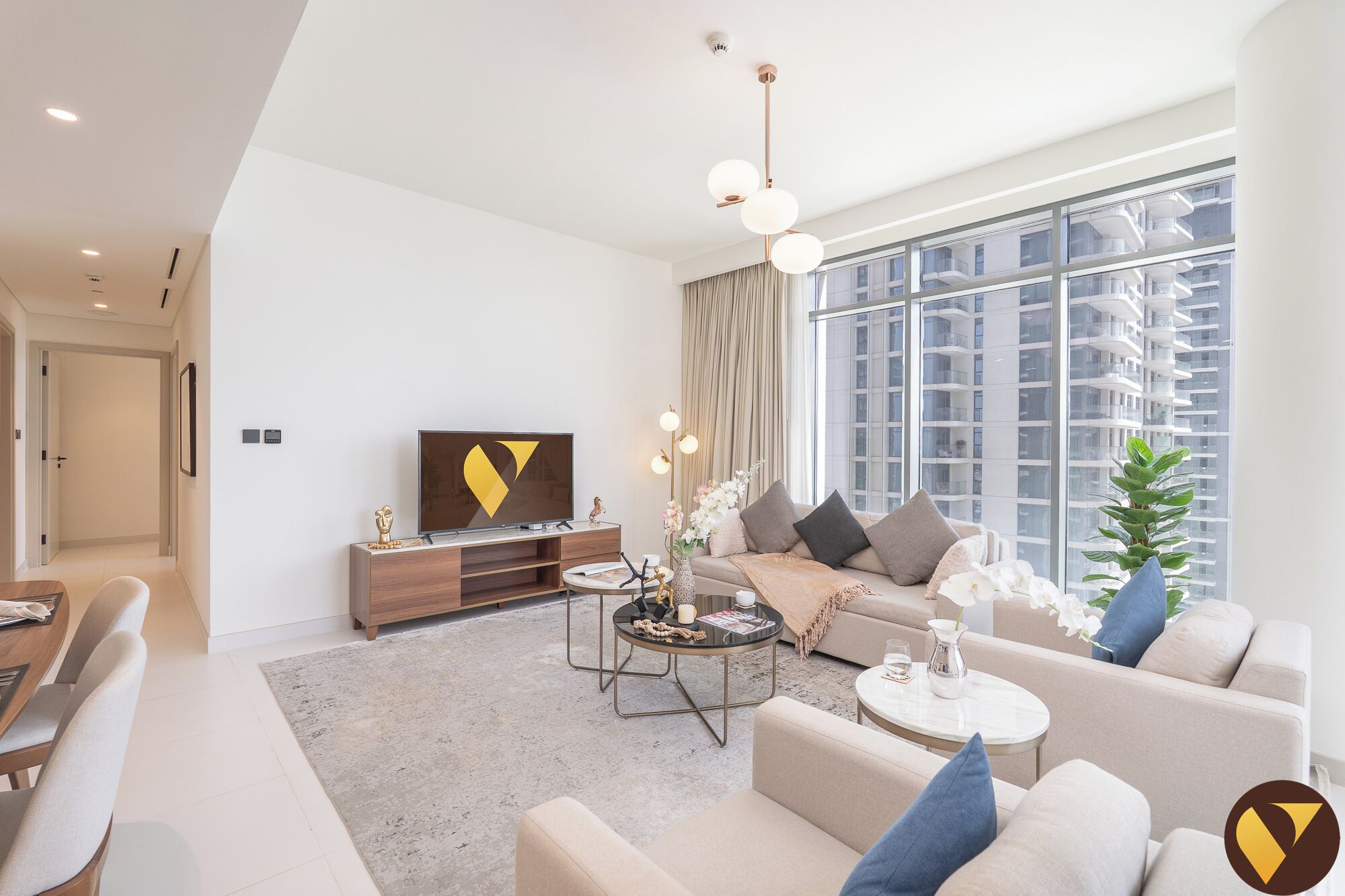 Apartemen Mewah, pemandangan pantai | Area keluarga | Smart TV 65-inci dengan saluran TV satelit