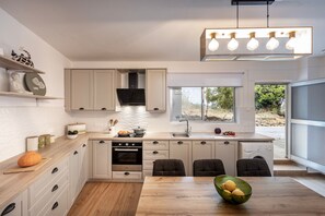 Microwave, coffee/tea maker, cookware/dishes/utensils