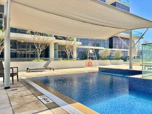 Pool - Clean Studio Apartment in Dubai | Great for Couples (Damac Hills)