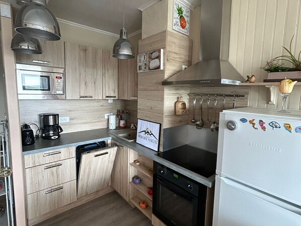 Fridge, microwave, stovetop, dishwasher