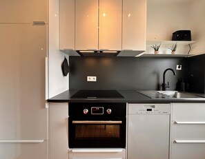 Microondas, horno, placa de cocina y lavavajillas