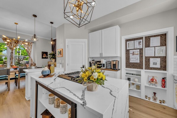 Fridge, microwave, oven, stovetop - Upscale Stay Near Truman, Stadiums, Historic Independence Square, & Downtown KC (Independence)