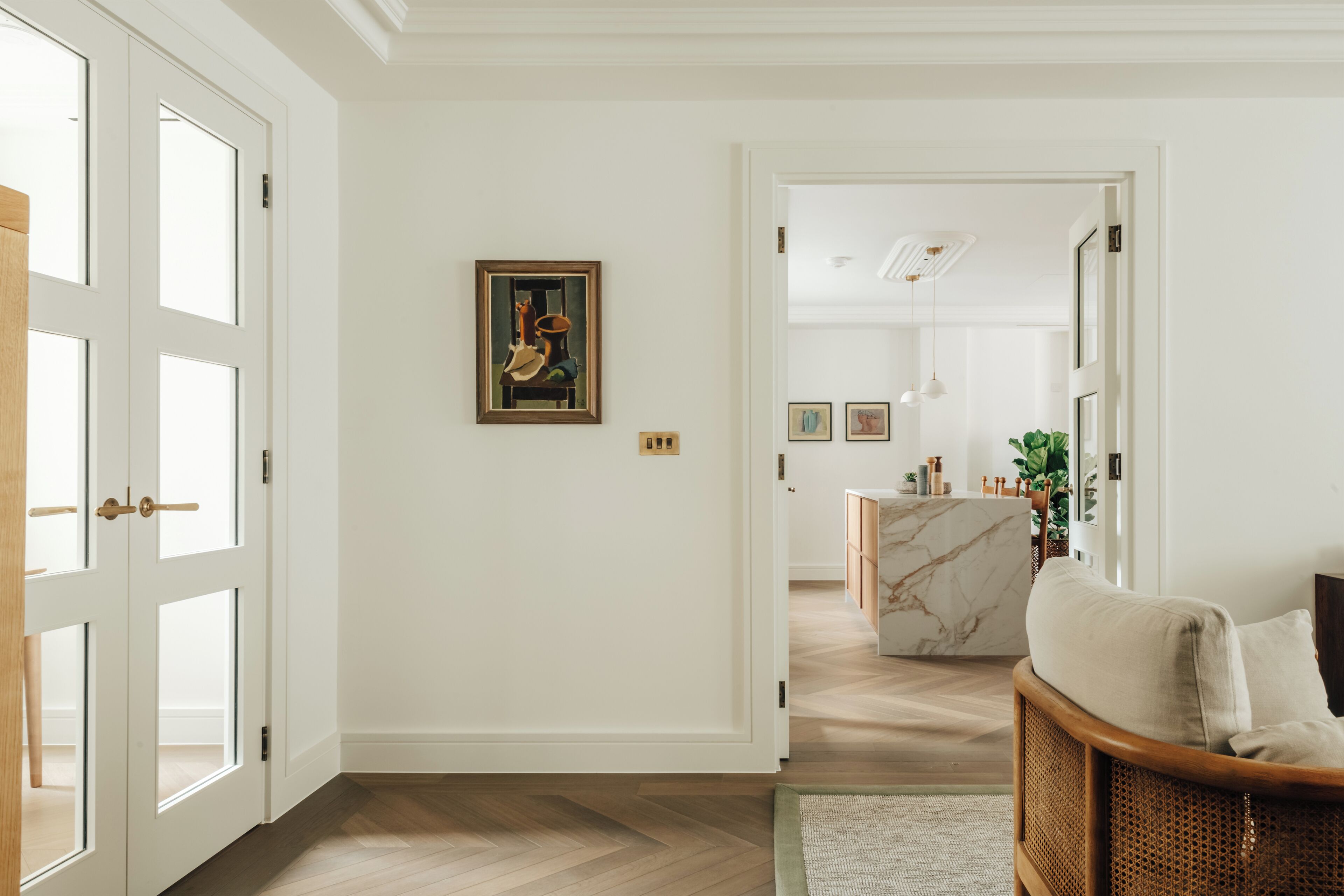 Deluxe-Apartment, 2 Schlafzimmer, Küche, Stadtblick | Wohnbereich