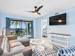 Living Room with Gulf Views - Seaside 103 | Stylish Condo w/Stunning Views (Fort Myers Beach)