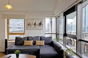 Apartment, Balcony, Canal View | Living area
