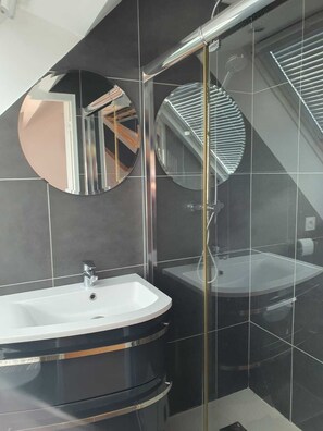 Shower, hair dryer