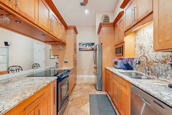 Microwave, oven, stovetop, dishwasher