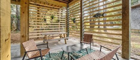 屋外ダイニングエリア