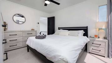 3 bedrooms, iron/ironing board, travel cot, WiFi