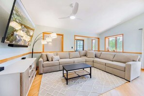 TV, foosball, offices