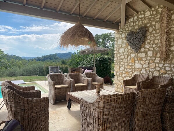 Terrace/patio - Charming house with private pool in Anduze (Générargues)