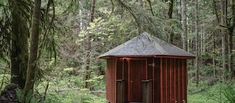 Glamping Paradise Yurt with SHARED bath, 1 Mile from Mt Rainier Entrance