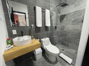 Serviettes fournies, savon, papier toilette