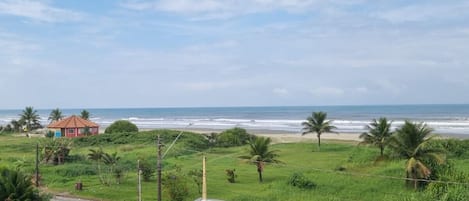 On the beach, white sand