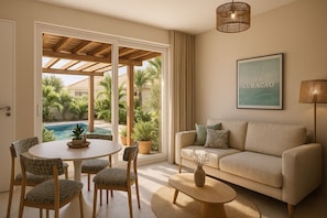 Comfort Bungalow, Lanai, Garden View | 2 bedrooms, in-room safe, laptop workspace, blackout drapes