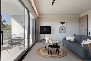 Apartamento, sacada, vista para o mar | Roupas de cama de algodão egípcio, roupas de cama premium
