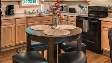 Coffee/tea maker, microwave, oven, stovetop