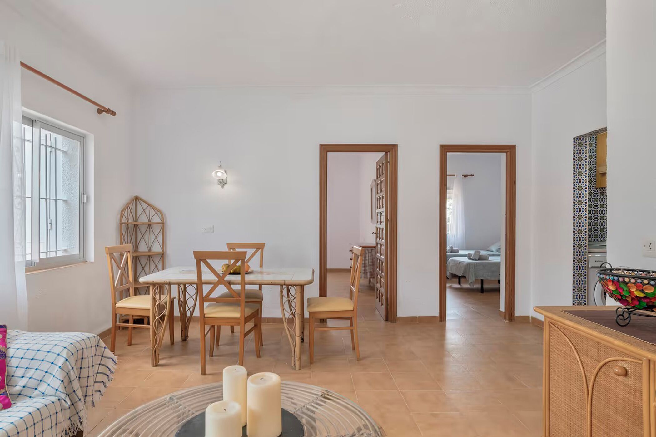 36-inch flat-screen TV with cable channels