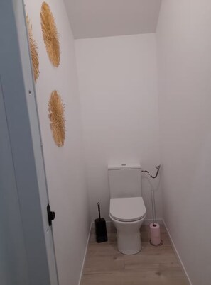 Douche, sèche-cheveux, serviettes fournies, papier toilette
