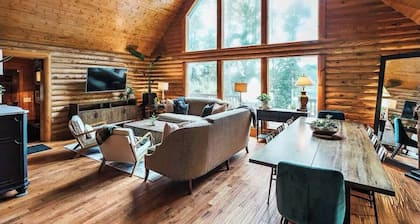 Lakefront log cabin