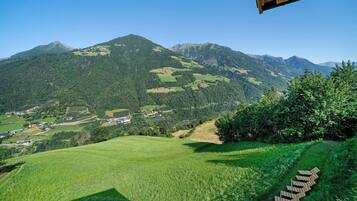 A mountainous landscape with a clear sky.