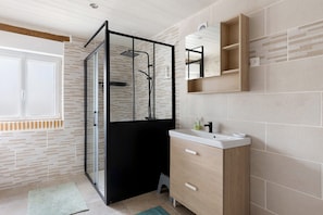 Shower, hair dryer