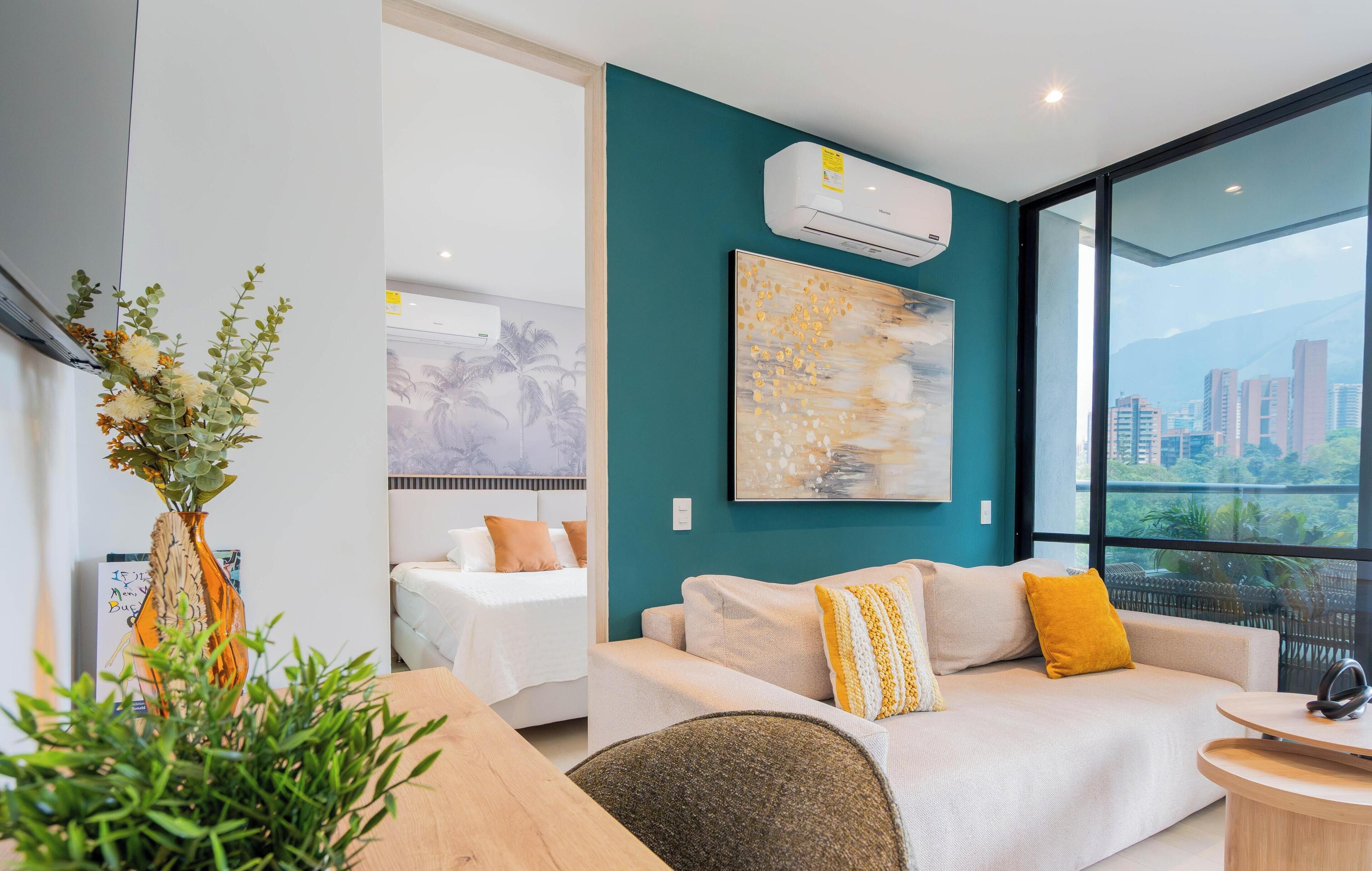 Exclusive Loft | Living area | 55-inch Smart TV with cable channels, fireplace, heated floors