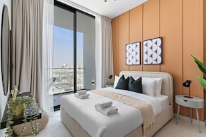 Economy Apartment | Egyptian cotton sheets, premium bedding, memory foam beds, in-room safe