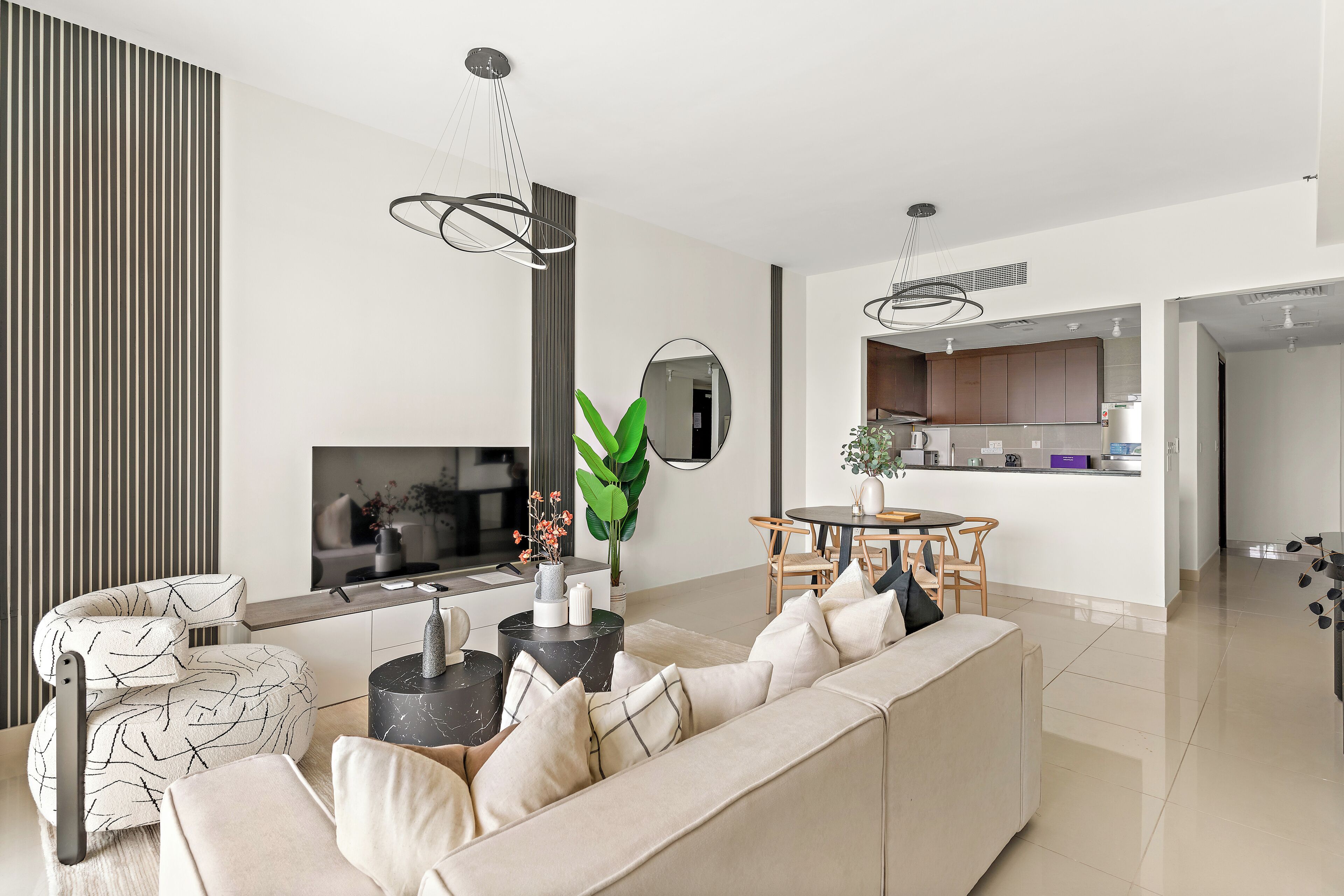 Premium Apartment | Living area | 50-inch Smart TV with digital channels