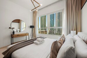 Grand-huoneisto | 2 makuuhuonetta, egyptinpuuvillaiset lakanat, ylelliset vuodevaatteet