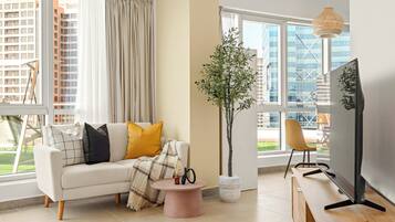 Junior Studio, Balcony, City View | Egyptian cotton sheets, premium bedding, memory-foam beds, in-room safe