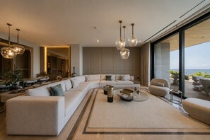 總統單棟房屋, 露台, 海灘景 | 埃及棉床單、高級寢具、記憶棉床墊、迷你吧