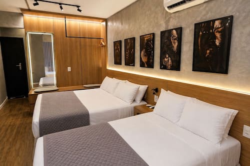Estudio Confort, varias camas, vista a la ciudad | 1 habitación, ropa de cama de alta calidad y camas con pillow-top