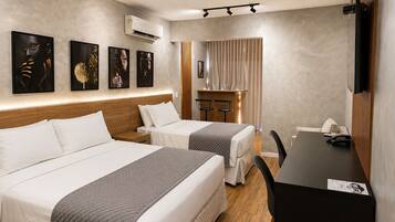 Estúdio conforto, várias camas, vista para a cidade | 1 quarto, roupas de cama premium, camas com colchões pillow-top