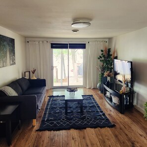 Una Smart TV, una chimenea
