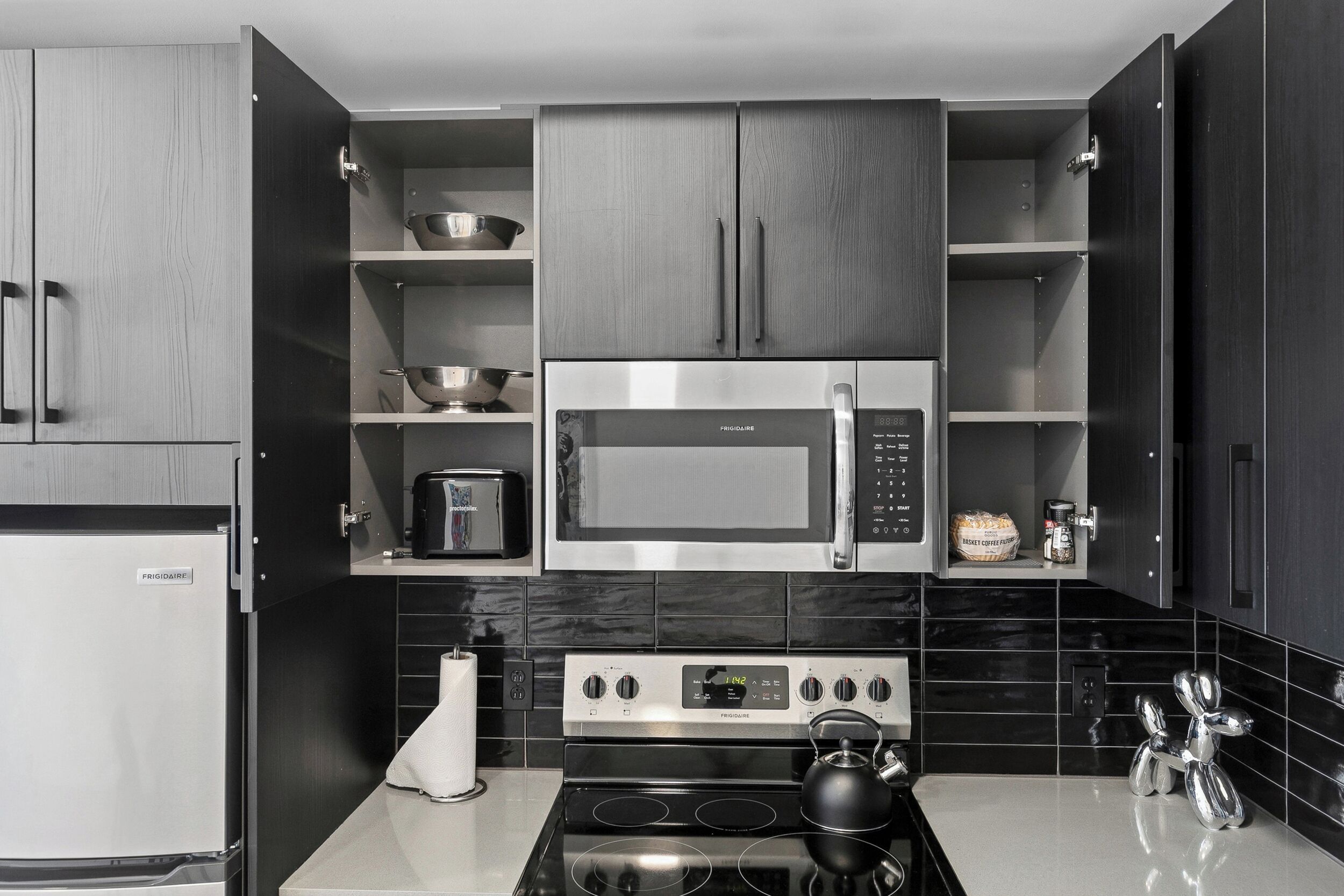 Microwave, oven, stovetop, dishwasher