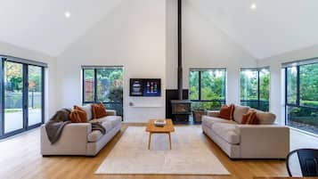 Smart TV, fireplace, ping pong, offices