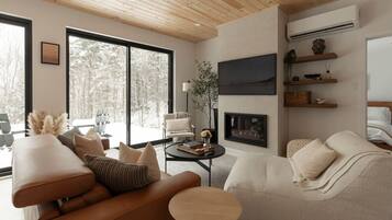 TV, fireplace, stereo