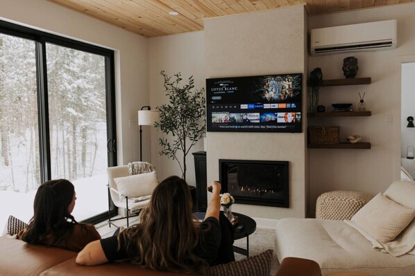 TV, fireplace, stereo