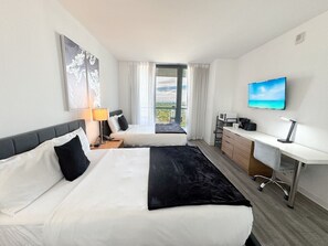 Desk, iron/ironing board, travel crib, WiFi