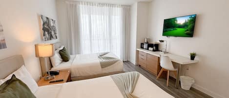 Desk, iron/ironing board, travel cot, WiFi