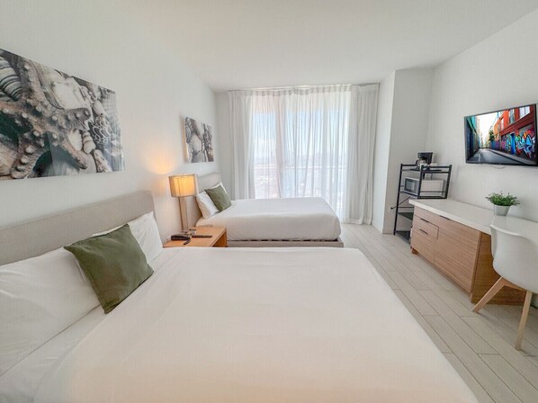 Desk, iron/ironing board, travel crib, WiFi