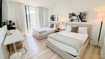 Desk, iron/ironing board, travel crib, WiFi